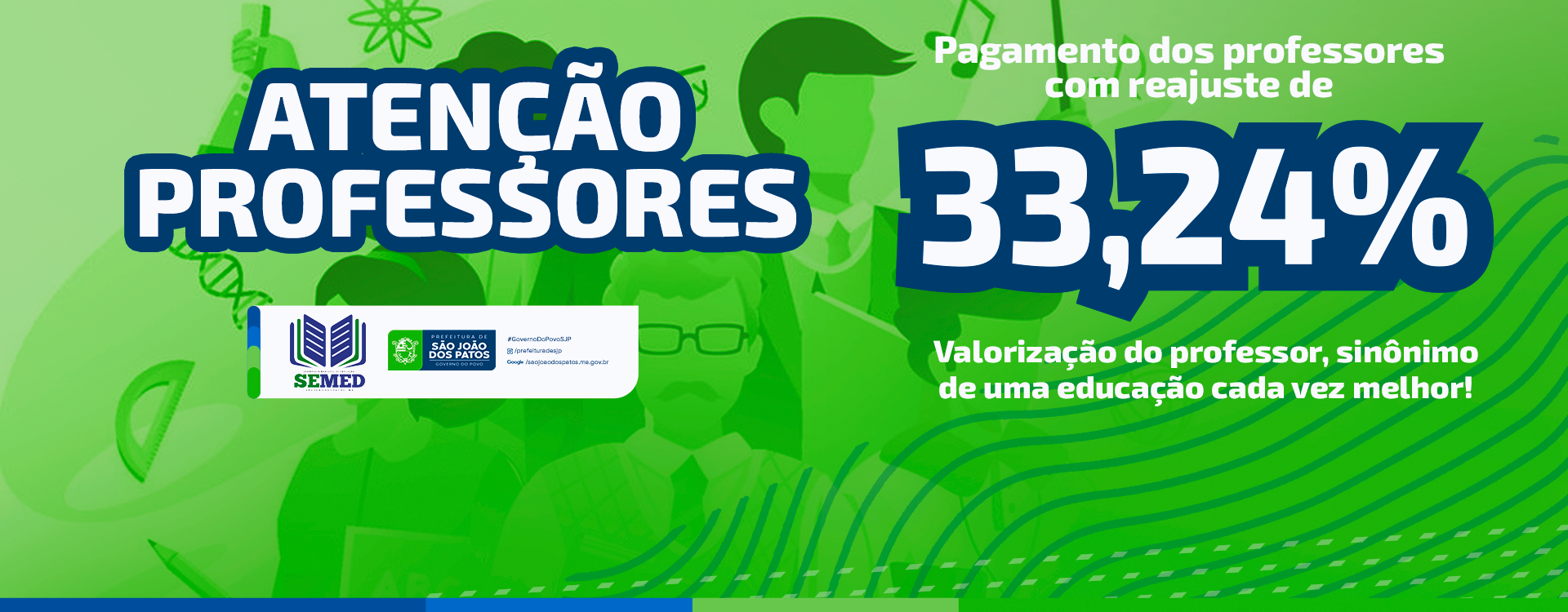Prefeitura de São João dos Patos, garante pagamento dos professores com o reajuste de 33,24%